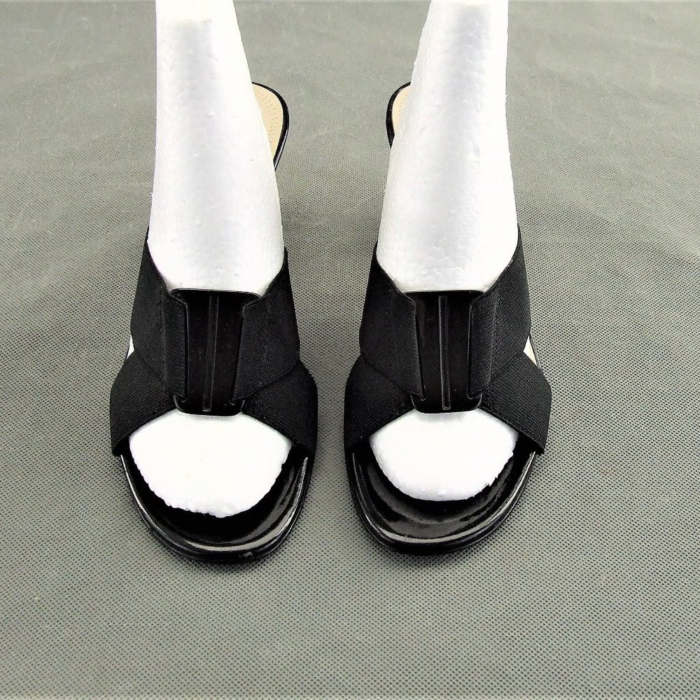 Ellen Tracy Comfy Strappy Sandals Open Toe Mules Heels 8 M
